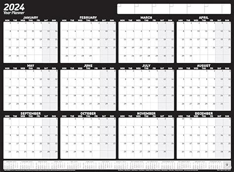 2024 Year Wall Planner A1 Calendar Large 85cm X 58cm Laminated Includes