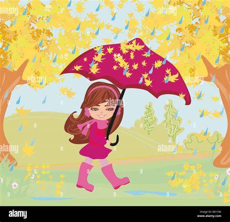 girl walking in the rain Stock Photo - Alamy