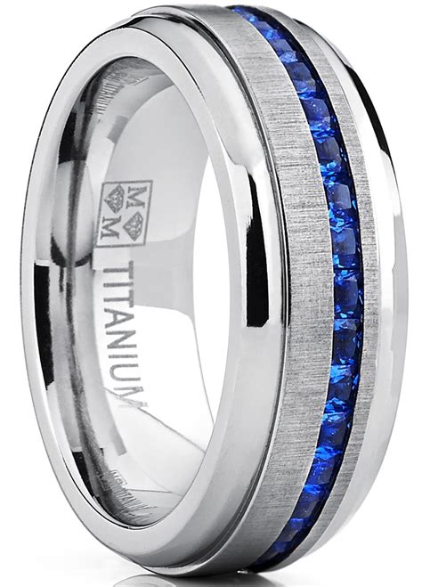 RingWright Co Men S Eternity Titanium Wedding Band Engagement Ring W