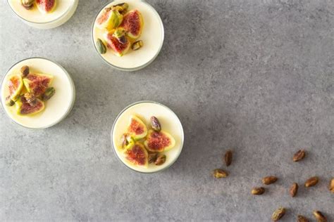 Buttermilk Goat Cheese Panna Cotta With Figs Honey Pistachios