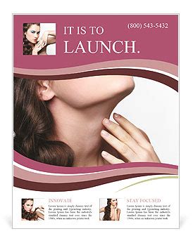 Creative Braid Hairdo Portrait Of Stunning Brunette Girl In A Hairstyle Flyer Template Design