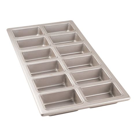 Chicago Metallic Mini Loaf Pan 12 Loaves Glazed Aluminized Steel