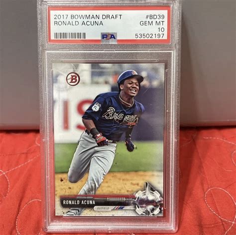 PSA 10 2017 Bowman Draft Paper BD 39 BD39 Ronald Acuna Jr RC BRAVES