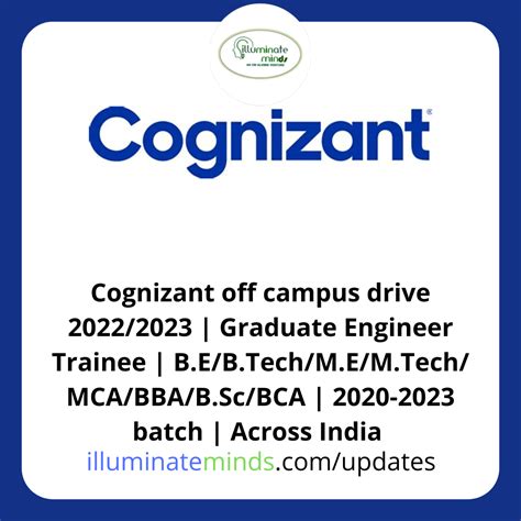 Cognizant Off Campus Drive Graduate Engineer Trainee B E