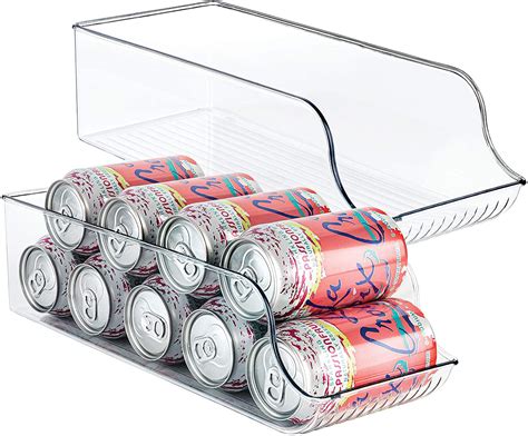 Wepsen Set Of 2 Refrigerator Organizer Bins Pop Soda Can Dispenser