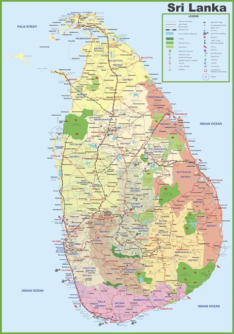 Carte du Sri Lanka - Plusieurs cartes du pays (villes, routes ...
