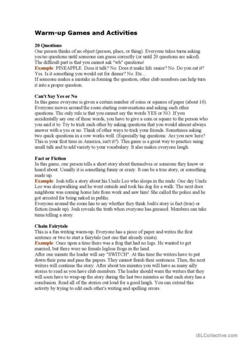 203 Warm Up English Esl Worksheets Pdf And Doc