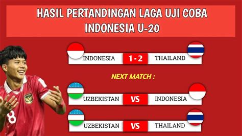 Indonesia Kalah Dari Thailand Hasil Pertandingan Laga Uji Coba Timnas