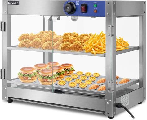 Rovsun Tier V Commercial Food Warmer W With Adjustable Shelves