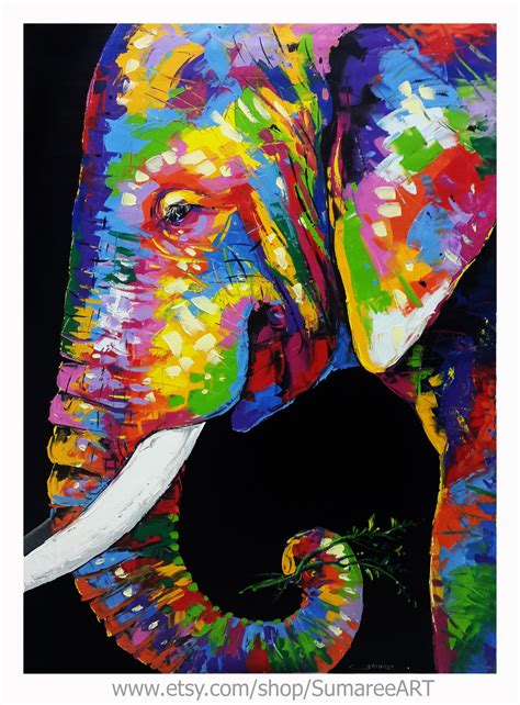 Beautiful And Colorful Elephant Paintings - Paint Colors