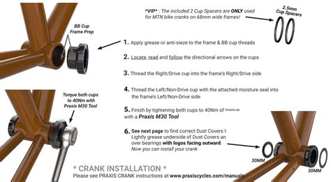 PRAXIS M30 THRU BSA Pedalier Black Instructions