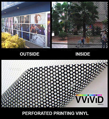 Vvivid One Way Perforated Vinyl Privacy Window Film Adhesive Glass