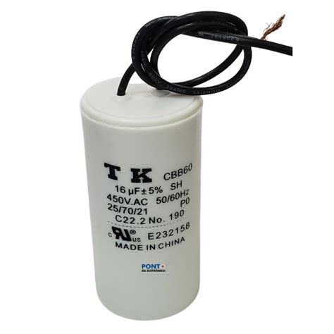 Capacitor Polipropileno Uf X Vac Hz Pl Stico Fio Cbb Tk