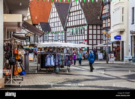 Bad Salzuflen pedestrianised shopping centre Stock Photo - Alamy