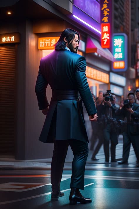 Lexica John Wick Fighting In Osaka At Night Against A Samurai Gang