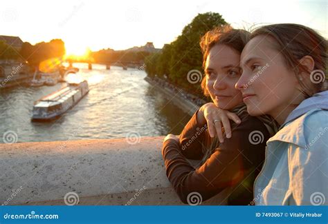 Women On A Bridge Stock Image Image Of Girl River Woman