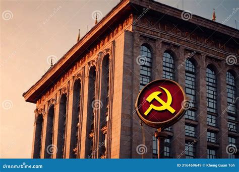 Soviet Style Authoritarian Totalitarian Building With Communist