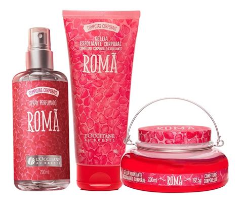 Kit Loccitane Romã Esfoliante Hidratante E Spray Colônia CFR Cosmeticos