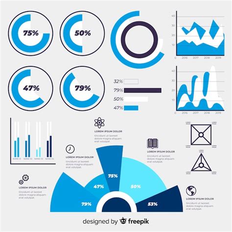 Modèle D infographie Design Plat Avec Des Graphiques Vecteur Gratuite