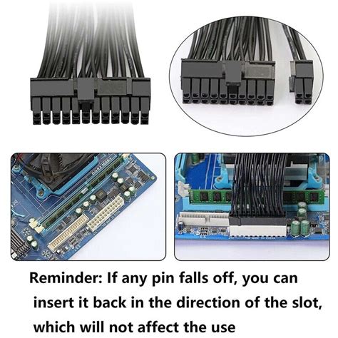 1X Dual PSU Supply 24 Pin ATX Motherboard Splitter Cable 24Pin 20 4