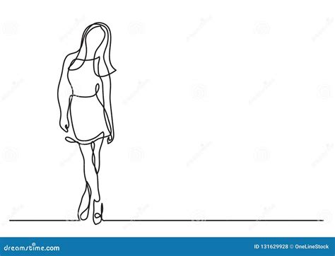 Standing Woman Line Drawing