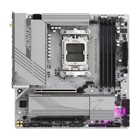 Gigabyte 技嘉 B650m Aorus Elite Ax Ice Micro Atx 白色主機板 Ddr5