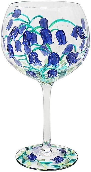 The Leonardo Collection Hand Painted Bluebell Flower Gin Glass By Lynsey Johnstone With T Box