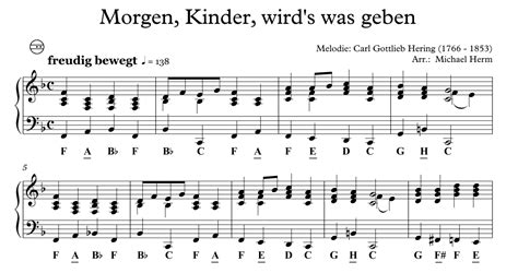 Morgen Kinder Wirds Was Geben Accordion Solo Akkordeon Noten