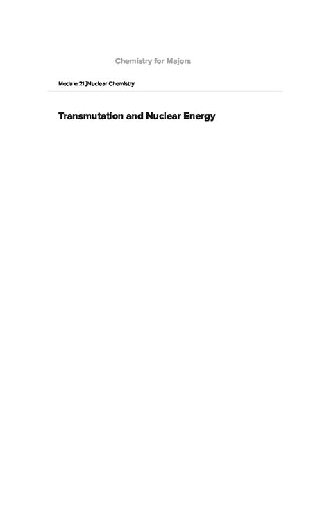 SOLUTION Transmutation And Nuclear Energy Studypool