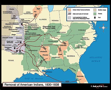 Maps And Characters Indian Removal Act Of 1830