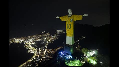 Christ the Redeemer statue dons Pelé jersey as Rio marks one year since