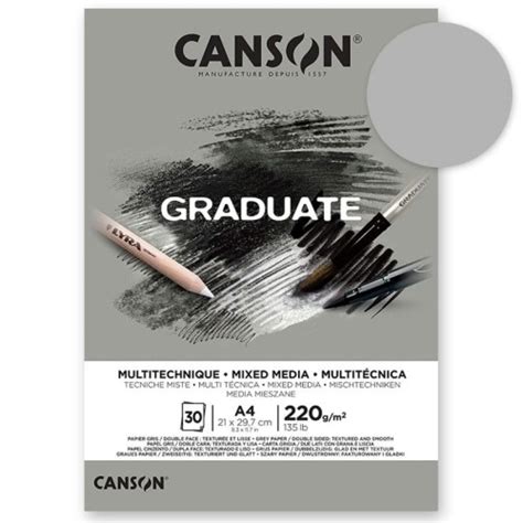 Blok Canson Graduate Mixed Media Grey A G Ark Storm