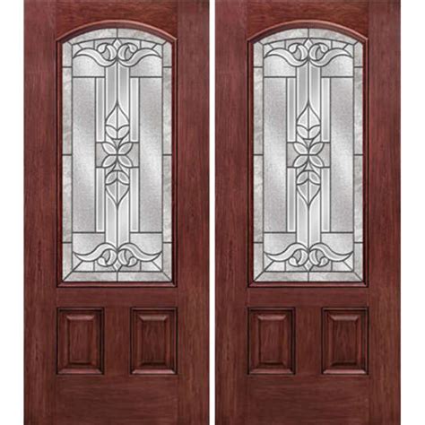 Eswda X Exterior Cherry Camber Lite Two Panel Double Entry Door