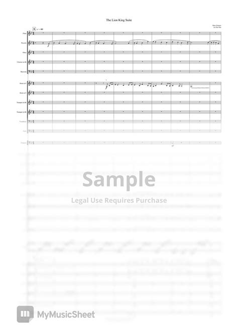 Hans Zimmer The Lion King Suite For Orchestra Full Score Sheets By