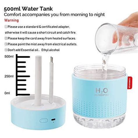 Portable Mini Humidifier 500ml Small Cool Mist Humidifier USB