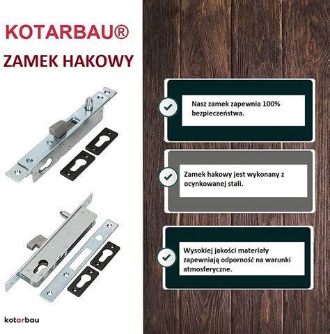 Zamek hakowy bramy drzwi przesuwnej garażu h 40 Kotarbau