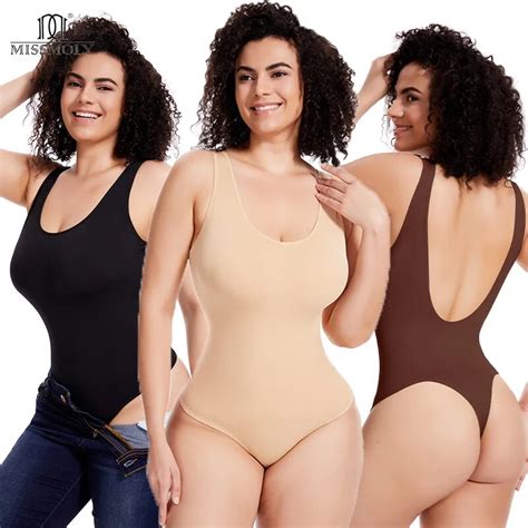 Shaper De Corpo Inteiro Sem Costas Para Mulheres Bodysuit Skim Tanga