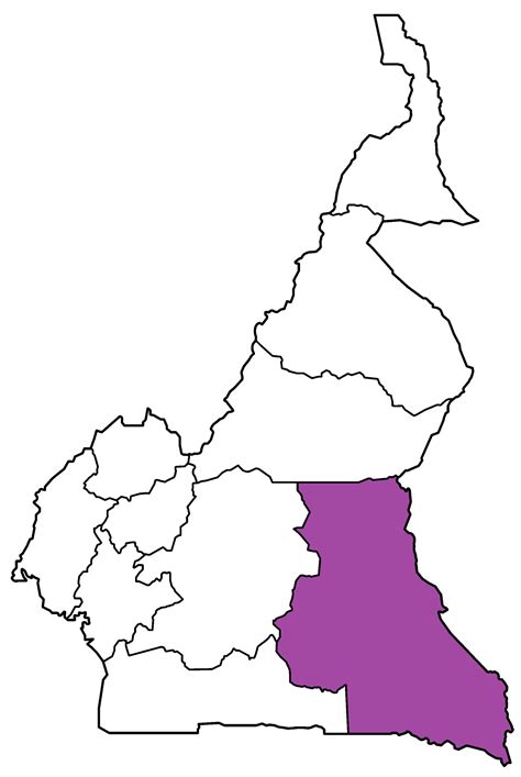 Carte de la région de l Est Cameroun