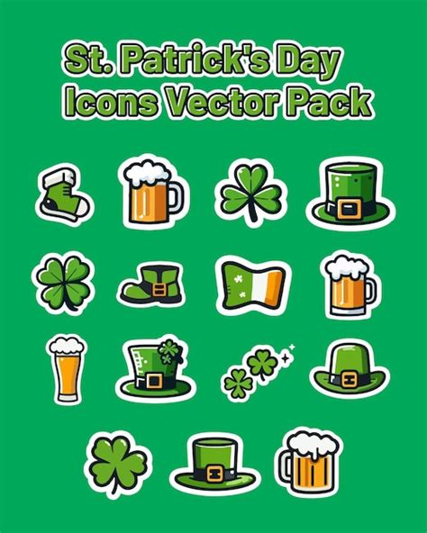 Premium Vector St Patrick Day Icon Design Vector Pack