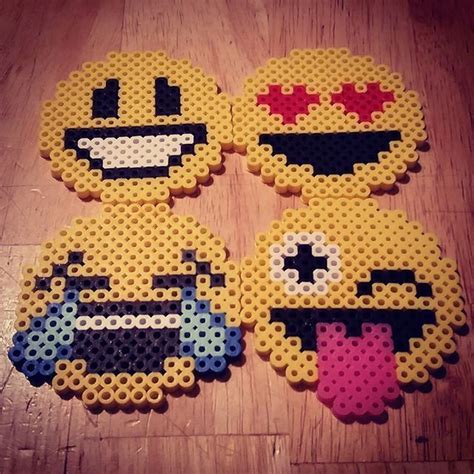 Emojis Perler Beads By Beccie Perles Hama Perle Creations