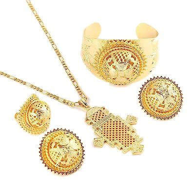 Buy Ethiopian Jewelry Sets Coptic Crosses Pure Gold Color Nigeria