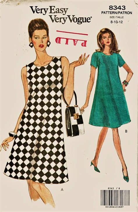 Retro Fab Very Easy Vogue Pattern Fitted A Line Tent Style Dress