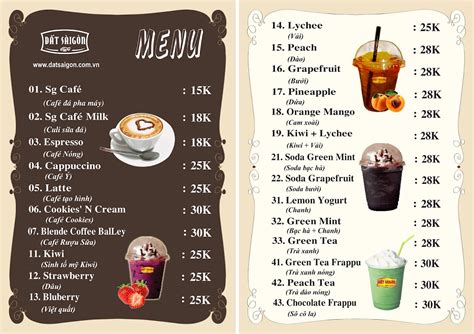 Top 50 Mẫu Thiết Kế Menu Quán Cafe đẹp Nhất