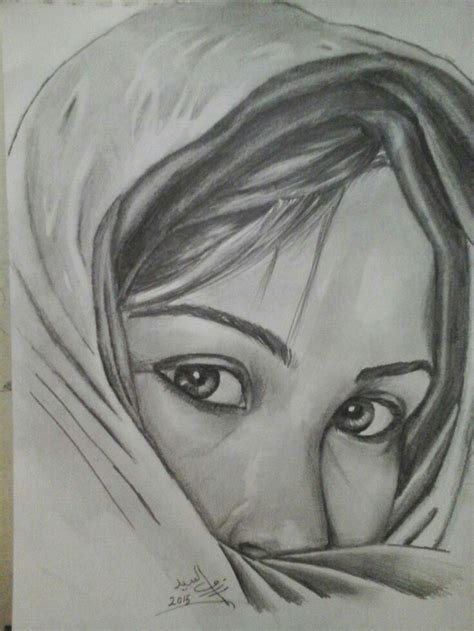 A Drawing Of A Woman S Face Peeking Out From Behind A Blanket