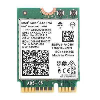 INTEL KILLER WI FI 6E AX1675i Wireless Network BT Adapter AX211NGW M 2