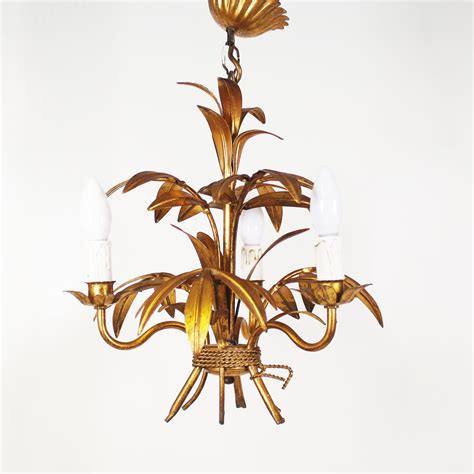 Gilt Palm Leaf Chandelier By Hans Kögl Italy 1960s 188879