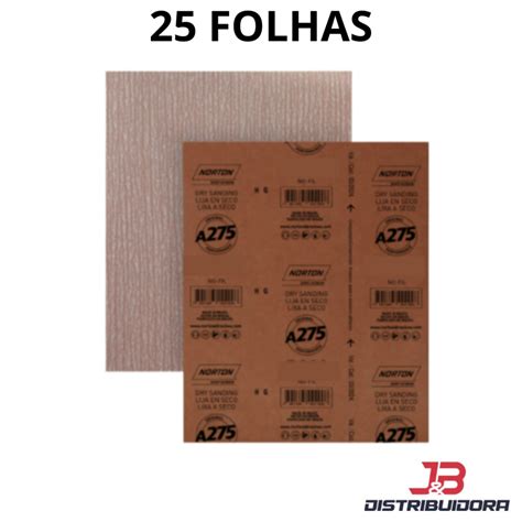 25 FOLHAS LIXA SECO NORTON A275 GRÃO 150 Shopee Brasil