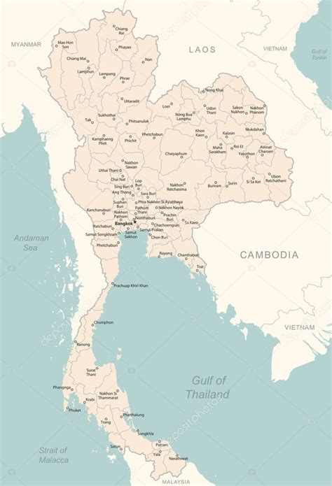 Tailandia Mapa Detallado Con Las Divisiones Administrativas Pa S