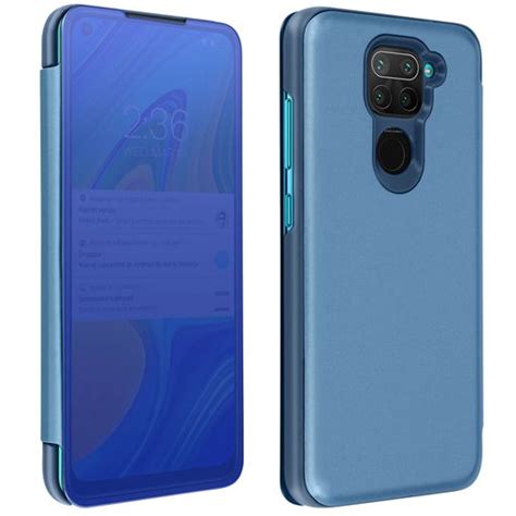 Funda Xiaomi Redmi Note 9 Efecto Espejo Translúcida F Soporte Azul