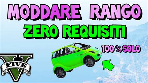 Gta Online Rp Infiniti Per Tutti Moddare Rango Zero Requisiti